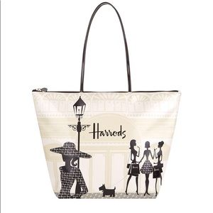 Harrods Knightsbridge Shopping Shoulder Bag/ Ivory